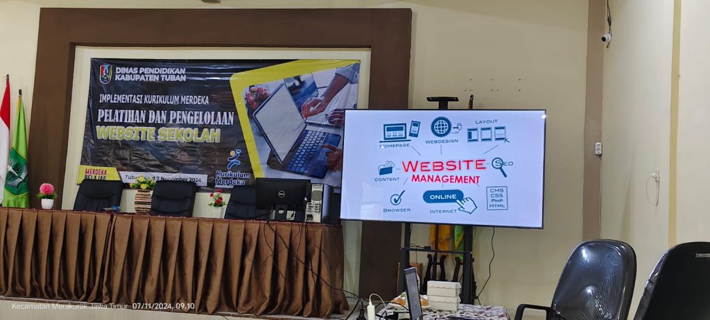 Upgrade Optimalisasi Implementasi Kurikulum Merdeka “Workshop Pelatihan dan Pengelolahan Website Sekolah” SMP Se-Kabupaten Tuban