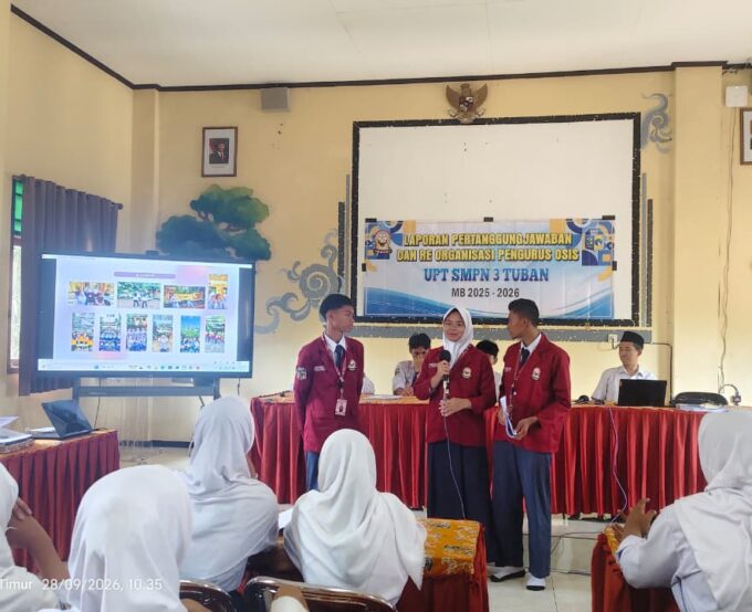 Langkah Nyata Demokrasi Sekolah : Sidang Laporan Pertanggungjawaban OSIS Masa Bakti 2025–2026 UPT SMPN 3 Tuban